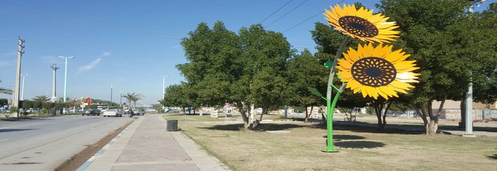 نصب اِلمان آفتابگردان در خرمشهر