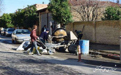 پیاده روسازی خیابان ابن سینا به همت اداره