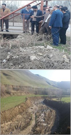 بازدید فرماندار و دادستان عمومی و انقلاب شهرستان گرمی از پروژه بازگشایی رودخانه گرمی چای