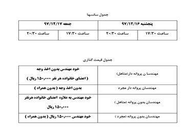 اطلاعیه مرتبط با جشن بزرگ روز مهندس سازمان نظام مهندسی ساختمان استان