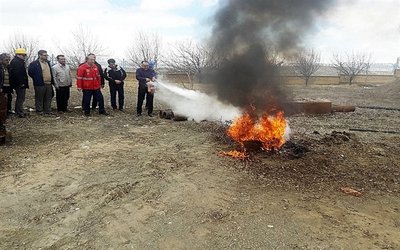 برگزاری کلاس آموزش اطفاء حریق برای کارکنان امور آبفای شهری تکاب