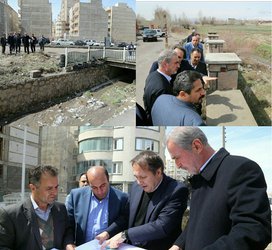 بازدید استاندار آذربایجان شرقی وجمعی از مدیران ذیربط محلی از نقاط حادثه خیز ومسیل های پر خطر