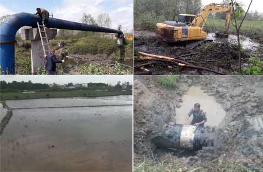 رفع مشکل کمبود آب برخی روستاهای شرق گیلان با رفع دو نشتی بزرگ در خط انتقال