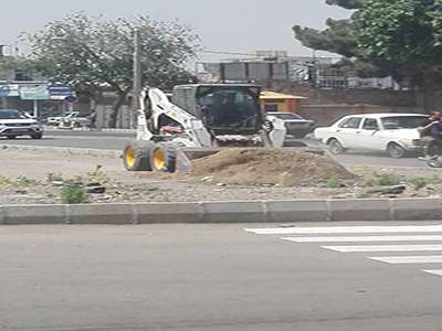 پاکسازی پسماندهای ساختمانی سطح ایستگاه شماره 2