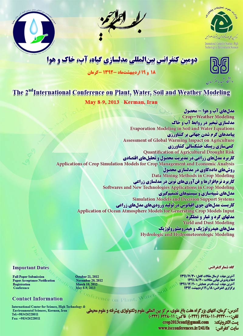 دومین کنفرانس بین المللی مدلسازی گیاه، آب، خاک و هوا
