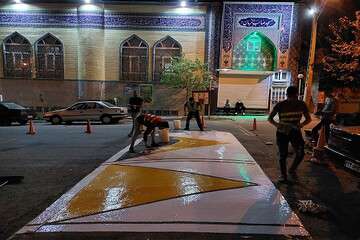 اجرای ۸۰۰ متر مربع خط کشی دو جزئی در معابر شهرداری منطقه ۱۰ تبریز