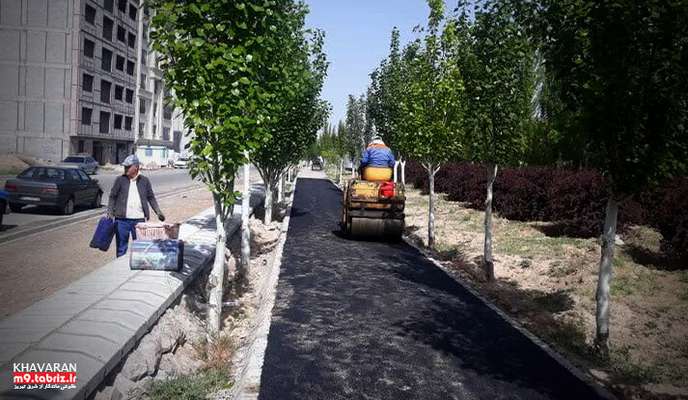 آسفالت ریزی ۲۴۱ تنی در سطح معابر شهرک خاوران طی هفته گذشته