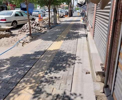 اجرای سنگفرش پیاده روهای خیابان دارایی آغاز شد