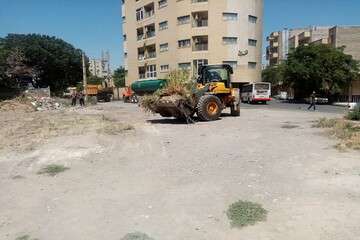 پاکسازی و جمع‌آوری ۲۵ تن  نخاله از زمین‌های خالی کوی سینا خطیب و شنب غازان