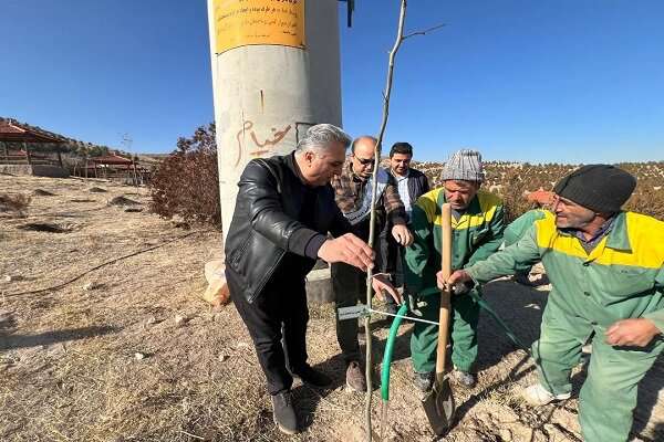 غرس نهال‌های تفرجگاه "ائل‌باغی" با مشارکت تشکل های مردم نهاد