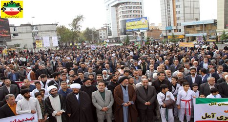 راهپیمایی باشکوه ۱۳ آبان در آمل – تصویری