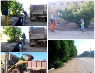 نظافت و پاکسازی عمومی کوی سوم خرداد توسط شهرداری خرمشهر